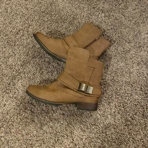 UNRBED Women's Brown Suede Buckle Boots Size 7.5 M
